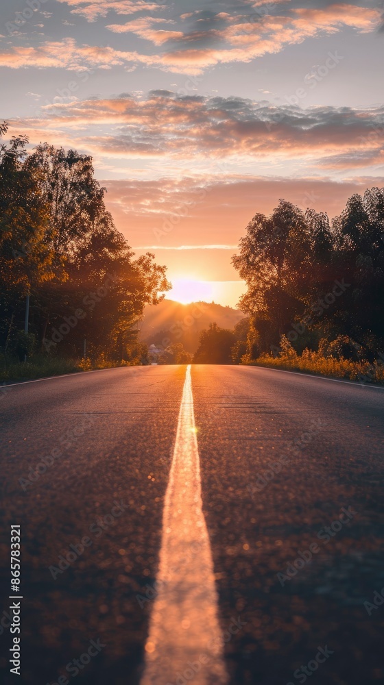 Road, Hd wallpaper, Sunbeams image. gray asphalt road during sunset - generative ai Road, Hd wallpaper, Sunbeams image. gray asphalt road during sunset - generative ai