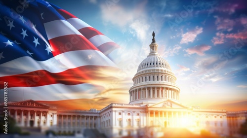Concept of patriotism and pride in the country's history and government, 4th July Independence Day USA concept