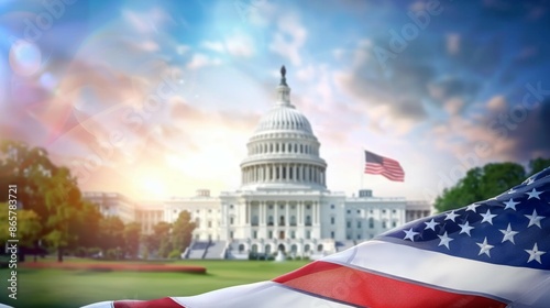 American flag, 4th July Independence Day USA concept