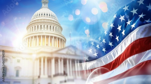 American flag, 4th July Independence Day USA concept