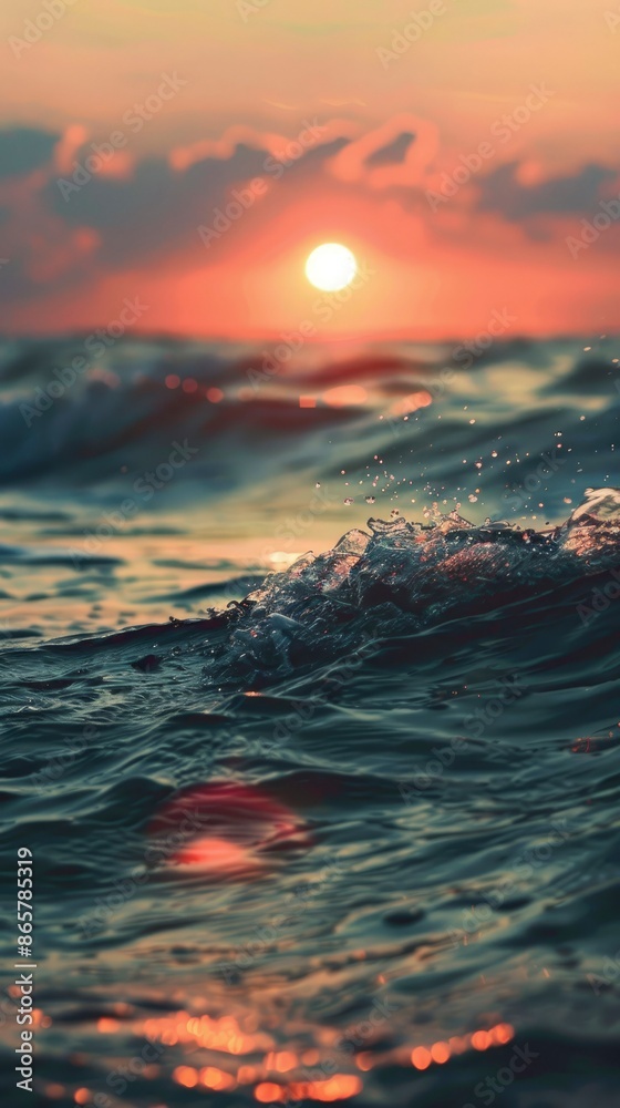 Sea, Ocean, Sunset image wallpaper - generative ai Sea, Ocean, Sunset image wallpaper - generative ai