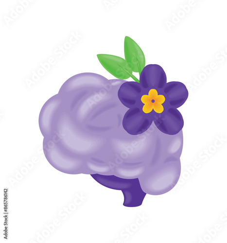 alzheimer world day with purple flower