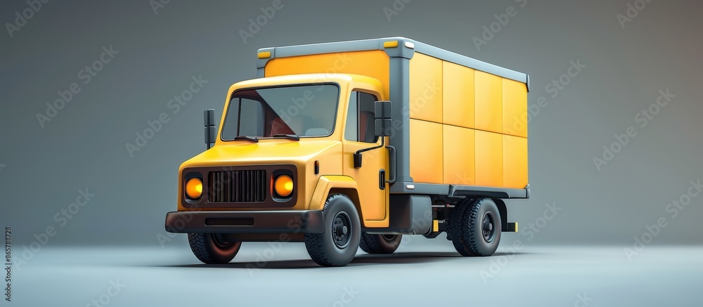 Playful 3D Cartoon Delivery Truck: Whimsical Transportation Logistics Concept Playful 3D Cartoon Delivery Truck: Whimsical Transportation Logistics Concept