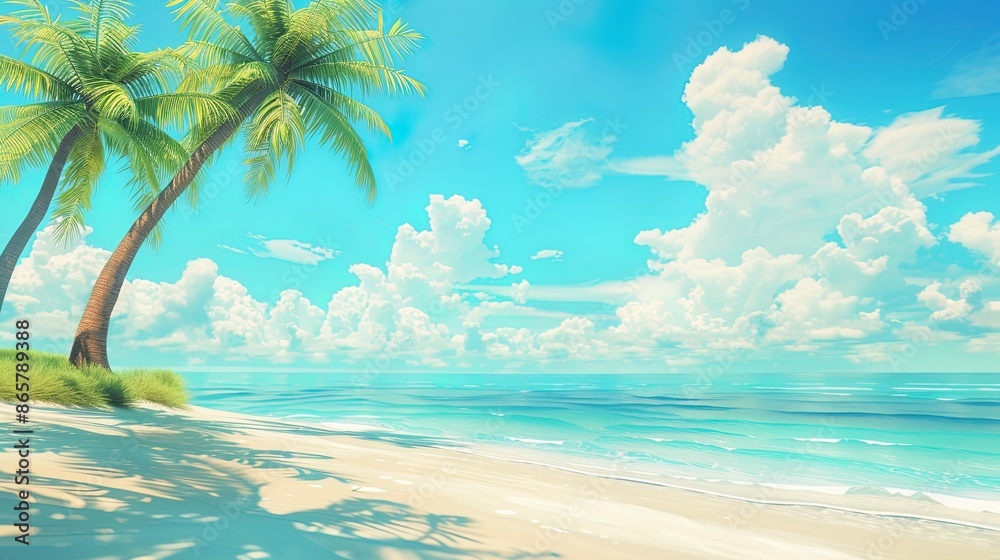 Coconut trees on the island in summer Coconut trees on the island in summer