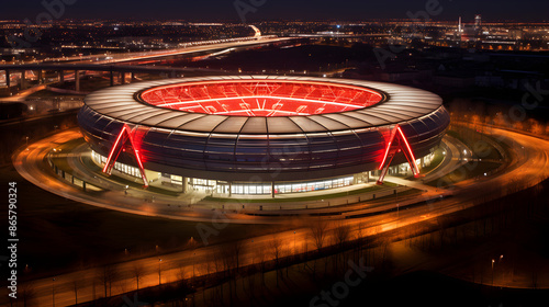 Wallpaper Mural Illuminated night view of Ajax Stadium: A marvel of modern architecture and historic football significance Torontodigital.ca