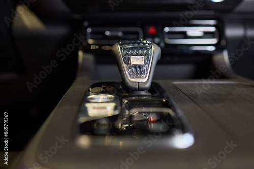 Macro shot of a car gear lever an essential auto part