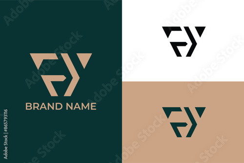 Abstract FY, YF, F, Y Abstract Letters Logo Monogram, Creative Unique Letter YF FY Initial Based Stylish Line Logo Design, ombination logo of letter F and Y