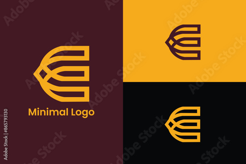 Modern and strong letter E initials logo design, Letter E vector icon logo design with creative unique style Premium Vector, Creative E Letter Logo Design with Swoosh Icon Vector
