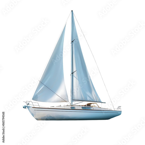 Obraz na płótnie White Sailboat with Blue Sails w salonie