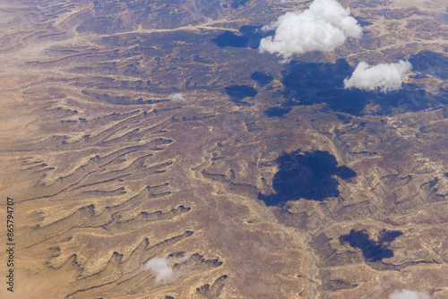 Tableau sur toile From high perspective, panorama of New Mexico desert terrain