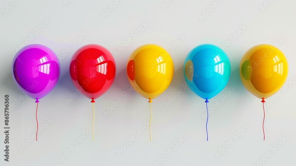 A collection of colorful balloons against a white background. A collection of colorful balloons against a white background.