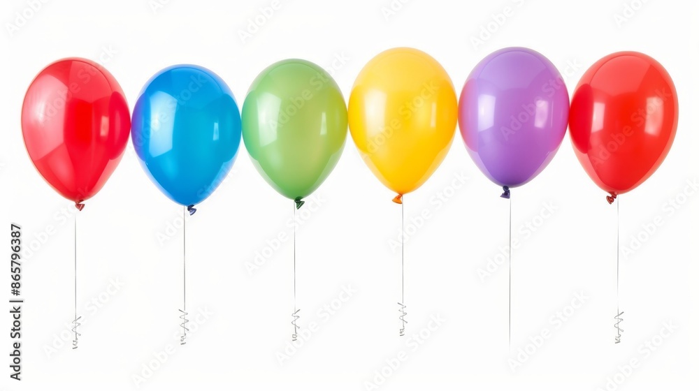 A collection of colorful balloons against a white background. A collection of colorful balloons against a white background.