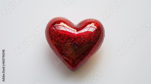 A single red heart against a white background.