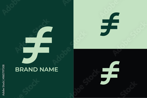 initial letter F modern minimal abstract Universal elegant vector emblem Premium business logotype, letter F equal sign combined finance investment logo, letter F  business development accounting logo