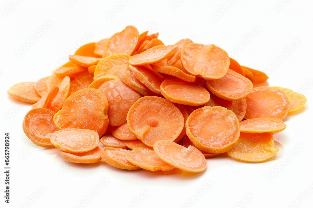 Isolated white background lentil chips Isolated white background lentil chips