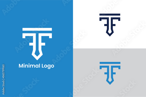 initial letter FF T shield logo, letter FF sword logo, letter FF hammer construction logo, thor logo, sledge hammer logo, 