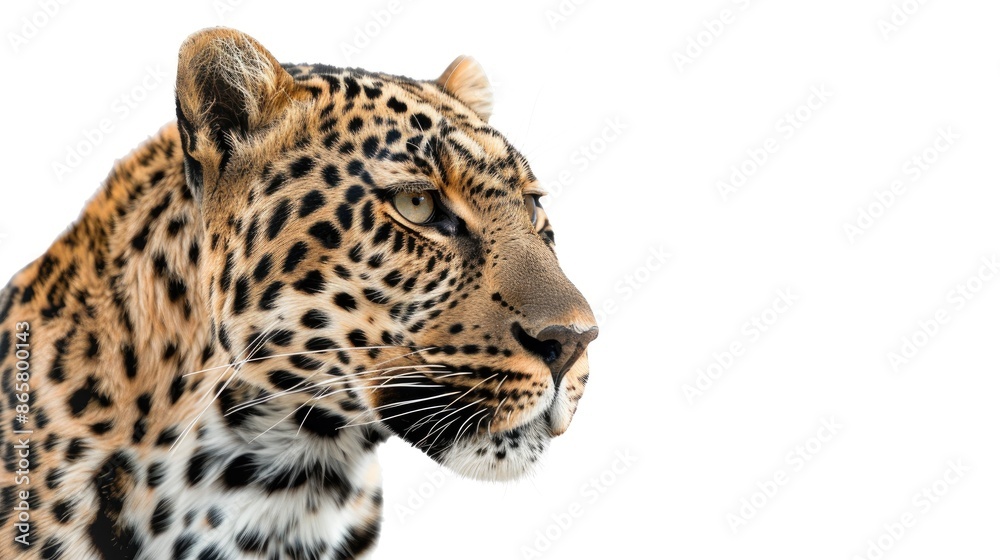 Leopard portrait against white background studio shot enhanced Leopard portrait against white background studio shot enhanced