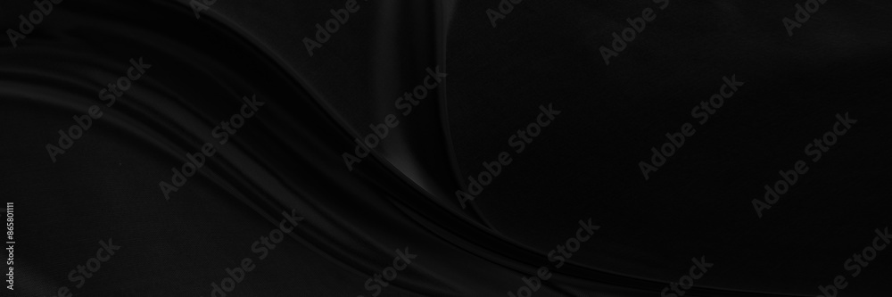 Black gray satin dark fabric texture luxurious shiny that is abstract silk cloth panorama background with patterns soft waves blur beautiful. Black gray satin dark fabric texture luxurious shiny that is abstract silk cloth panorama background with patterns soft waves blur beautiful.