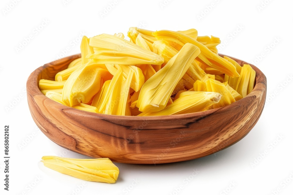 Kerala specialty Jackfruit chips on white background Kerala specialty Jackfruit chips on white background