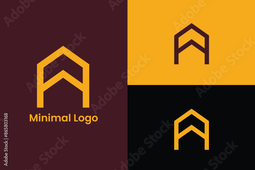 initial letter A arrow triangle elegant vector emblem Premium business logotype, letter A home icon construction, real estate, building logo, letter A 