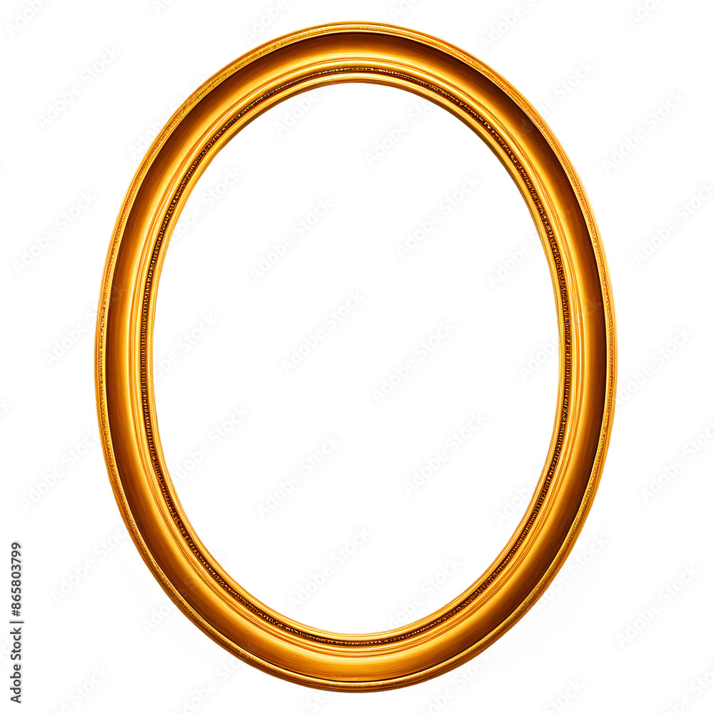 Golden oval picture frame isolated. Golden oval picture frame isolated.