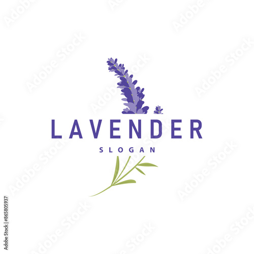 Lavender Logo Elegant Purple Flower Plant Illustration Floral Ornament Design
