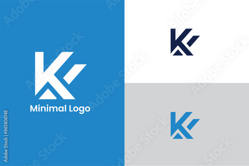 letter k abstract geometric triangle line monochrome monogram symbol, Initial letter K logo design vector,  K KK initial based Alphabet icon