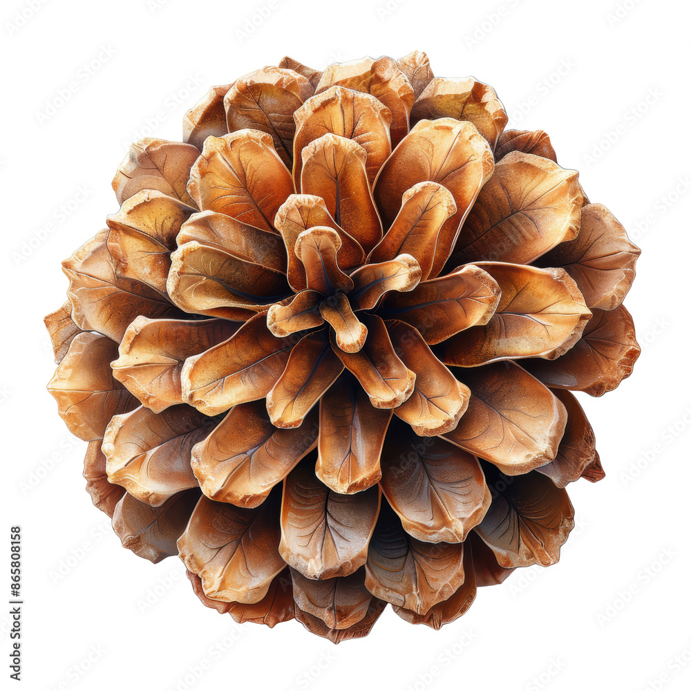 Close-up of a single pinecone isolated on a white background. , transparent background Close-up of a single pinecone isolated on a white background. , transparent background