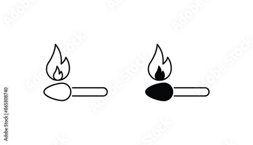 Match Stick icon design with white background stock illustration