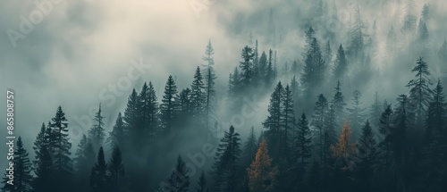Minimalist Nature Wallpaper for Ultrawide Screen 21:9 , the misty forest