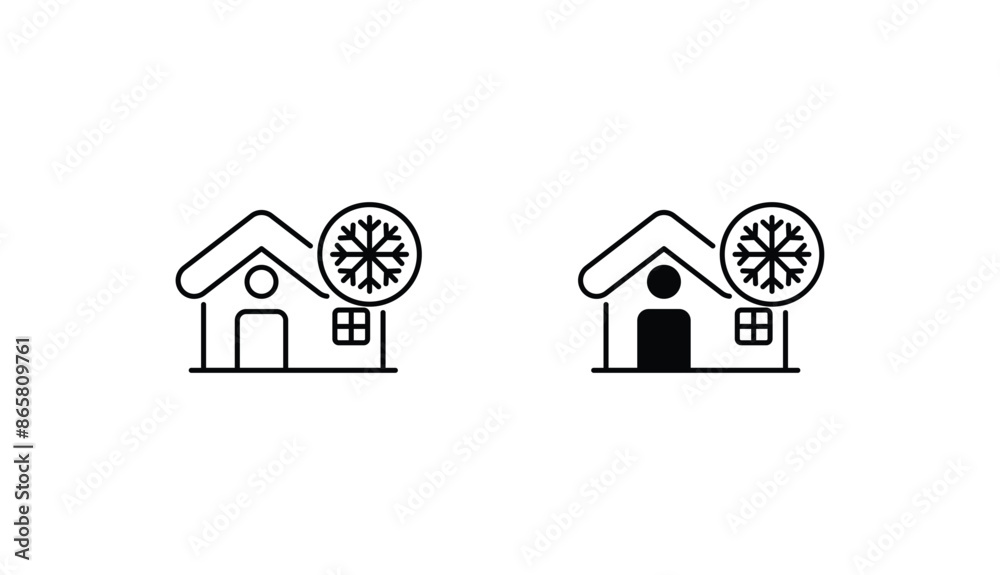 Cool House icon design with white background stock illustration Cool House icon design with white background stock illustration