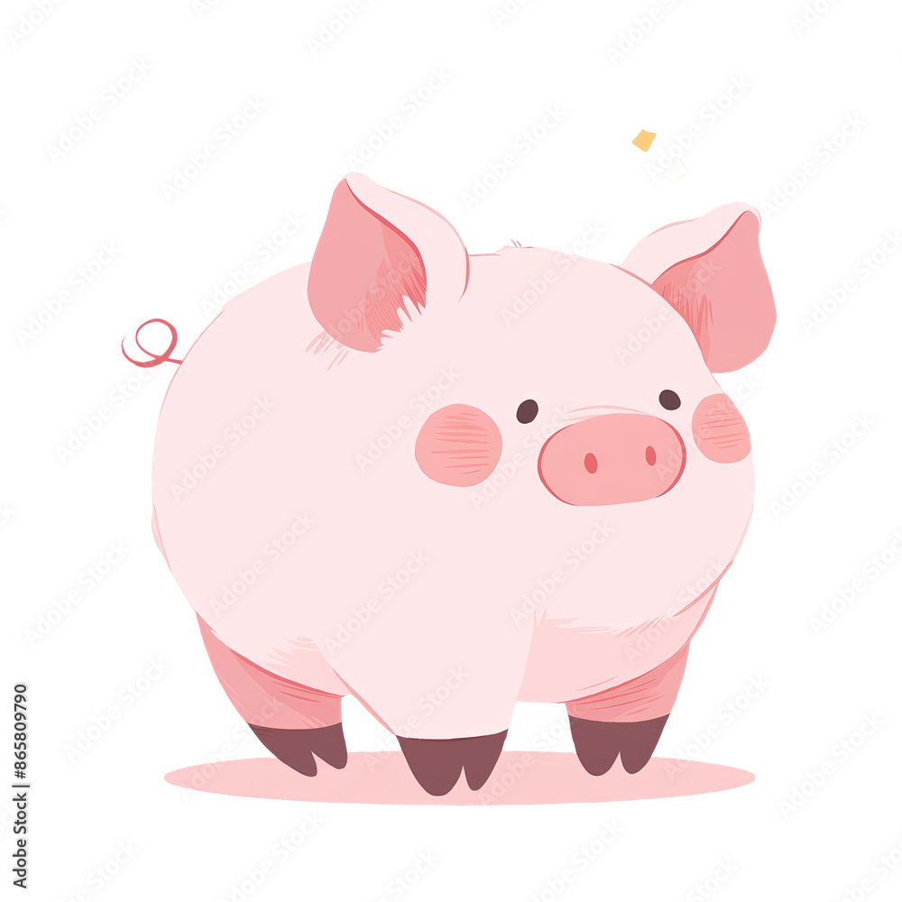 Cute cartoon pig with rosy cheeks and playful expression. Perfect for children's media, games, or educational content. Cute cartoon pig with rosy cheeks and playful expression. Perfect for children's media, games, or educational content.