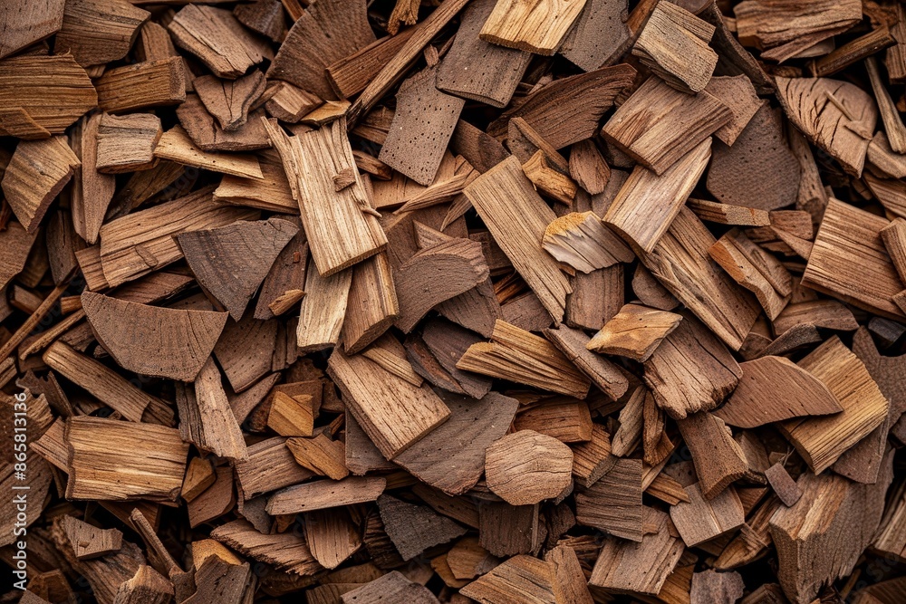 Top view background of wood chips for smoking meat and fish Top view background of wood chips for smoking meat and fish