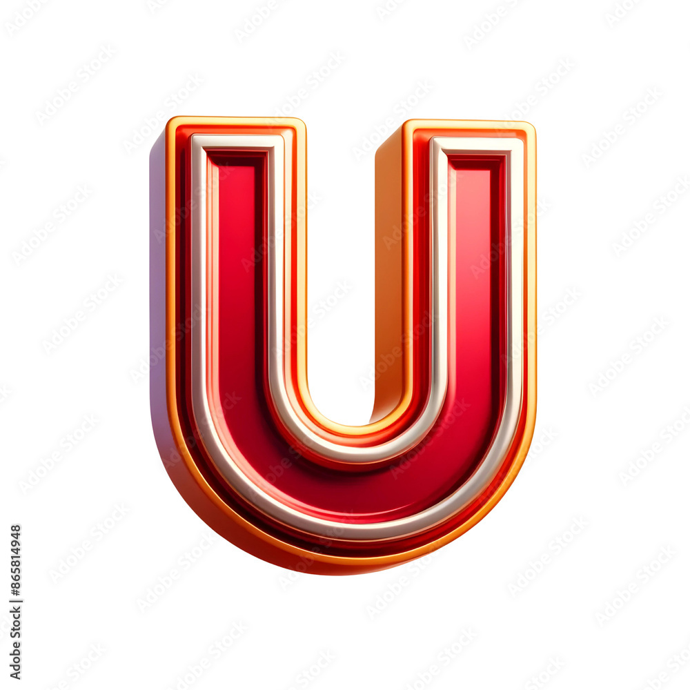3d letter U 3d letter U