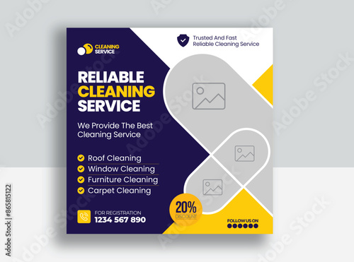 Cleaning service social media post banner template | Home Cleaning social media post banner | office | home and hotel cleaning social media post banner | Cleaning service marketing post banner design