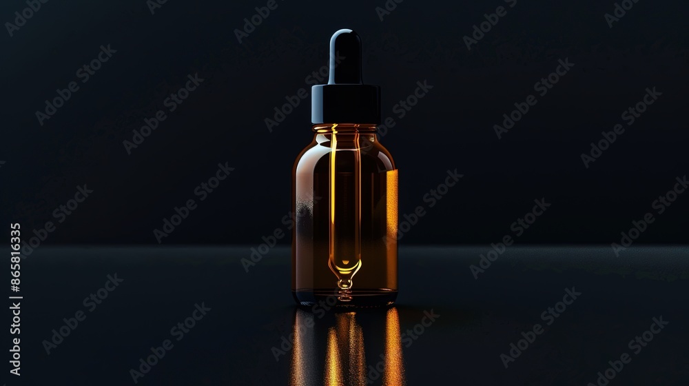 a luxurious amber serum bottle with a black dropper a luxurious amber serum bottle with a black dropper
