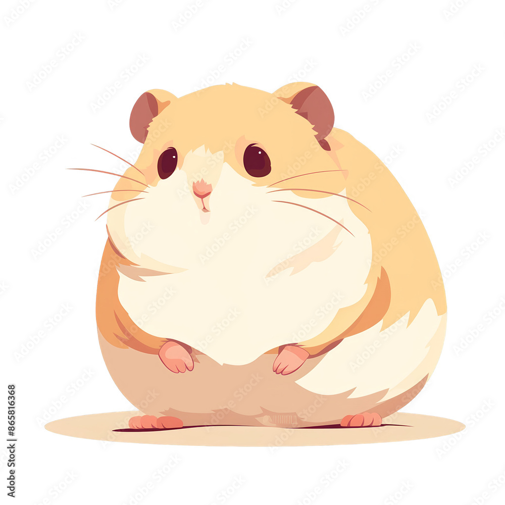 Cute fluffy hamster with chubby cheeks, sitting on a white background, perfect for pet, animal or adorable themed projects. Cute fluffy hamster with chubby cheeks, sitting on a white background, perfect for pet, animal or adorable themed projects.
