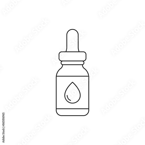 Tincture oil bottle icon line style isolated on white background. Vector illustration