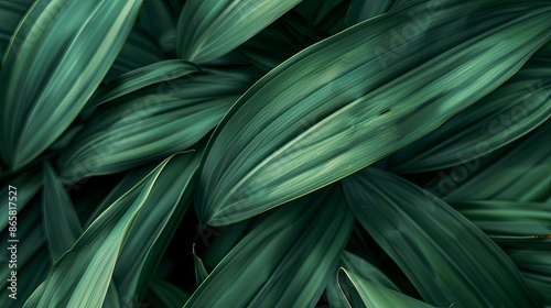 Closeup leaf texture. Green tropical plant close-up. 