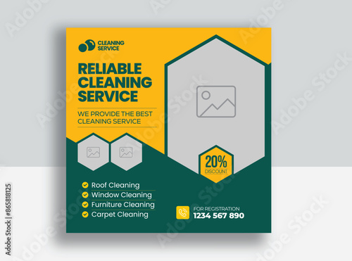 Cleaning service social media post banner template | Home Cleaning social media post banner | office | home and hotel cleaning social media post banner | Cleaning service marketing post banner design