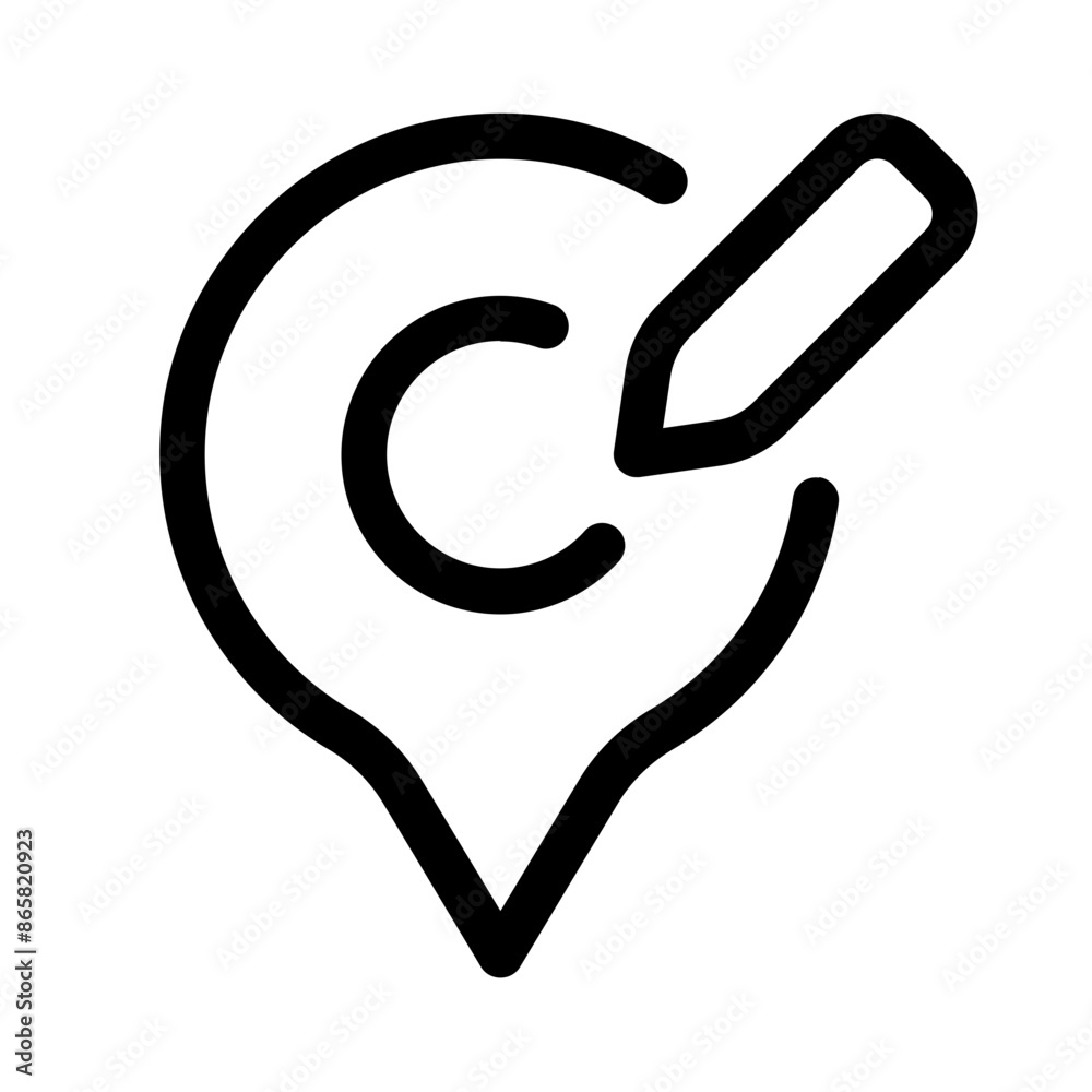 location icon with line style, perfect for user interface projects