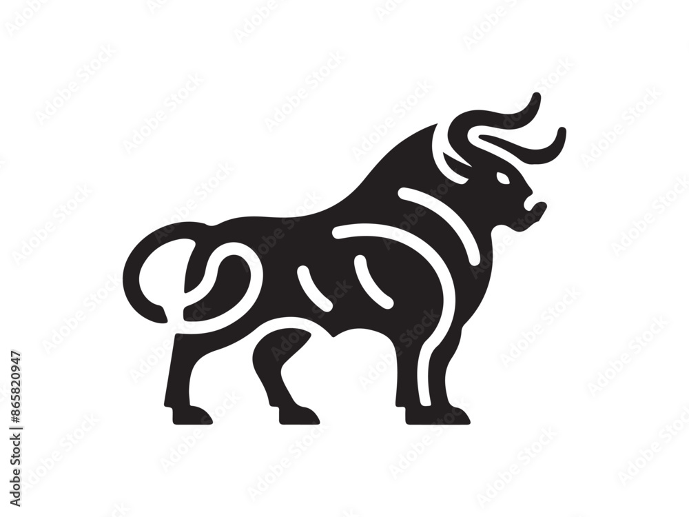 Bull logo design icon symbol vector illustration. Bull logo design icon symbol vector illustration.
