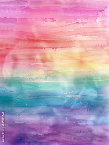 rainbow watercolor background, linear, horizontal stripes
