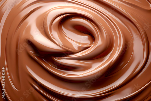 Close-up of Liquid Chocolate Syrup Crown Splash With Milk and Ripples With Pour Stream Isolated on Dark White Background