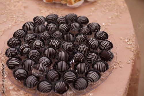 Photograph of sweet snacks on a festive table. photo