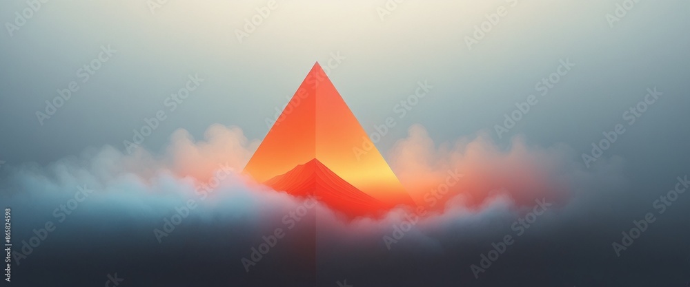 Geometric Triangle Mountain Clouds Gradient Orange Blue Surreal Abstract Art Background Wallpaper Geometric Triangle Mountain Clouds Gradient Orange Blue Surreal Abstract Art Background Wallpaper