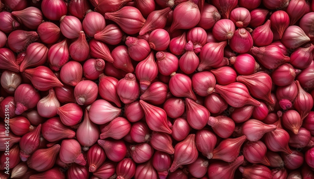 Red Shallot Harvest Pile Close-up Image Red Shallot Harvest Pile Close-up Image