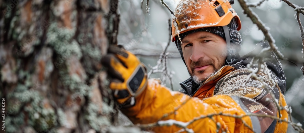 Arborist in the Snowy Forest Arborist in the Snowy Forest