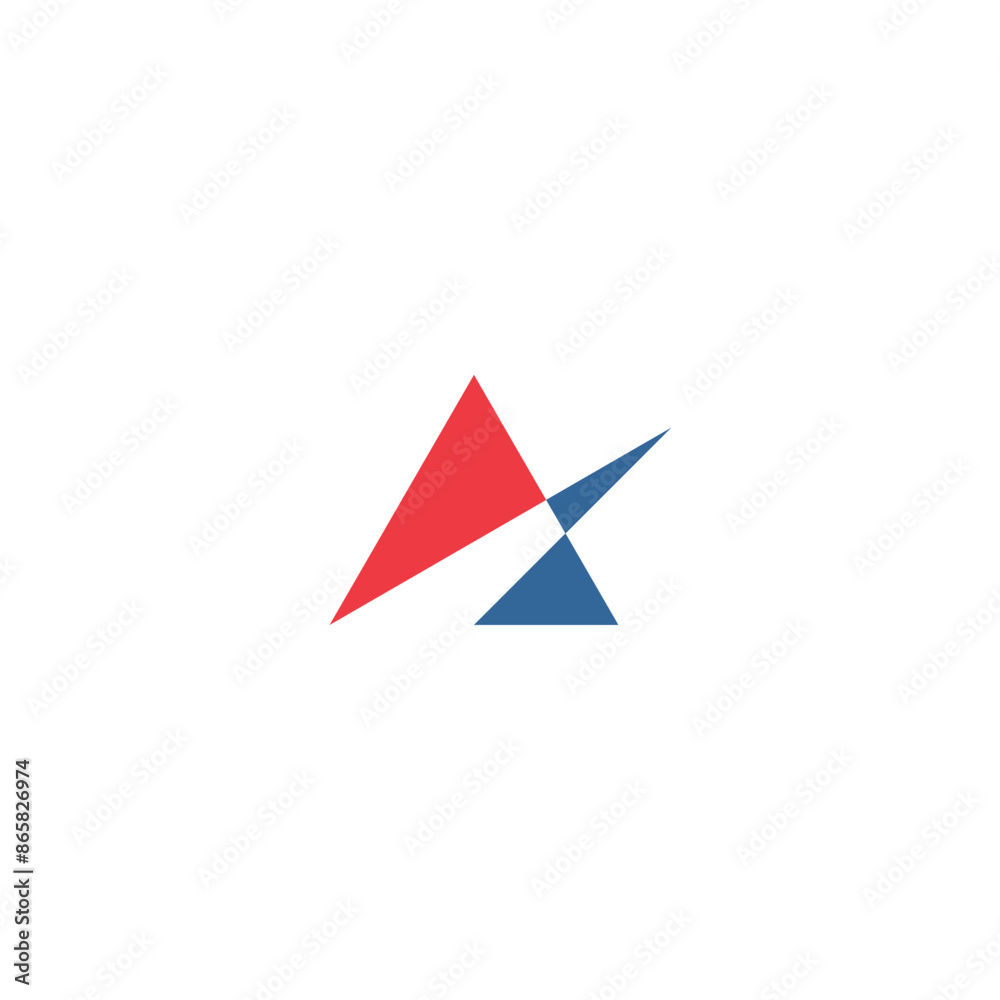 Letter A - initial logo in abstract triangle shape. Letter A - initial logo in abstract triangle shape.