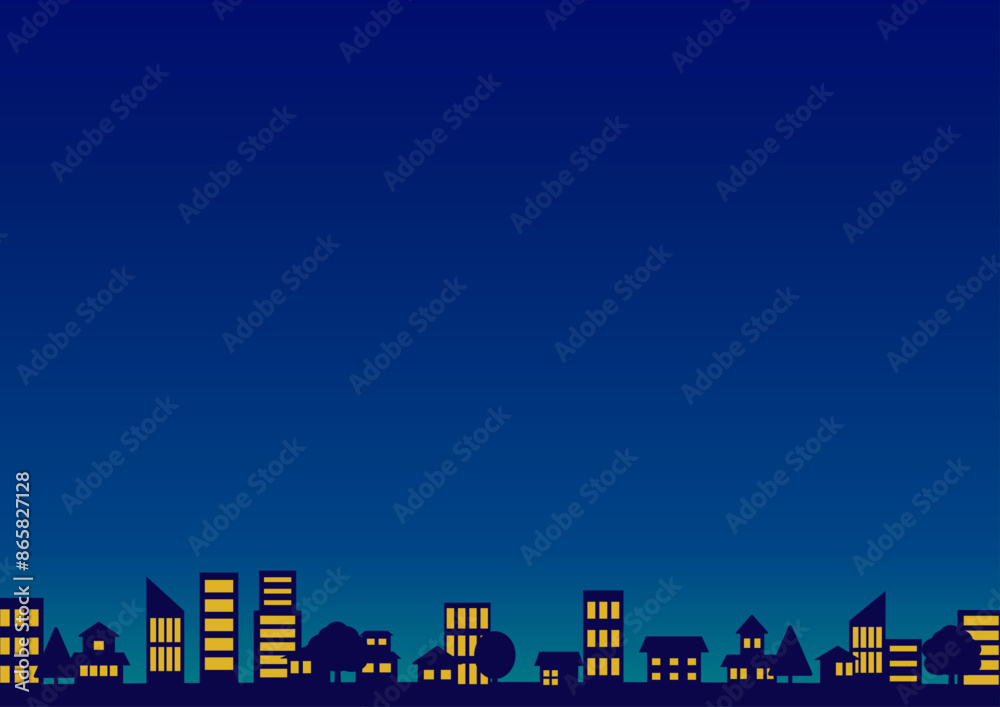 Obraz premium 夜景と街並みの背景